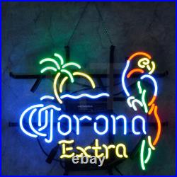 Corona Extra Beer Parrot Palm Tree 20x16 Neon Light Lamp Sign Wall Decor Bar