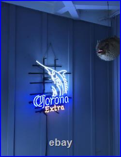 Corona Extra Beer Swordfish 20x16 Neon Light Sign Lamp Wall Decor Windows Bar