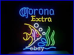 Corona Extra Beer Tropical Fish 17x14 Neon Light Sign Lamp Bar Wall Decor