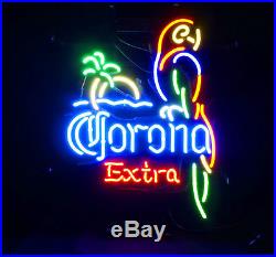 Corona Extra Parrot Beer Bar Party Poster Handmade LED Neon Sign Light Pub Room