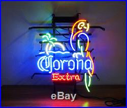Corona Extra Parrot Beer Bar Party Poster Handmade LED Neon Sign Light Pub Room