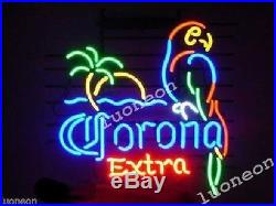 Corona Extra Parrot Bird Left Palm Tree Beer Bar Real Neon Light Sign FAST SHIP