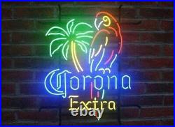 Corona Extra Parrot Right Palm Tree Neon Sign Lamp Light Beer Bar With Dimmer