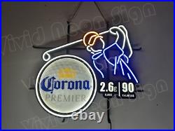 Corona Golf Beer 24 Vivid LED Neon Sign Light Lamp Display Bar With Dimmer VL