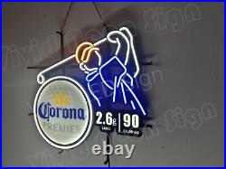 Corona Golf Beer 24 Vivid LED Neon Sign Light Lamp Display Bar With Dimmer VL