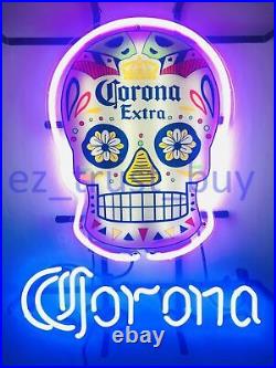 Corona Hanuted Skull Sugar Beer 20x16 Neon Sign Lamp Light HD Vivid Printing