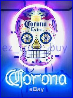 Corona Haunted Skull 20"x16" Neon Sign Bar Nachtlicht Neonreklame Echtglasröhre