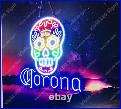 Corona Haunted Skull Sugar Beer 24 Vivid LED Neon Sign Light Lamp With Dimmer