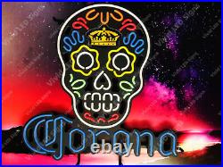 Corona Haunted Skull Sugar Beer 24 Vivid LED Neon Sign Light Lamp With Dimmer