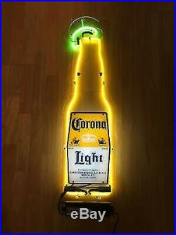 Corona Light Bottle Lime Neon Sign Lamp 17 Acrylic Beer Pub Open Decor Glass