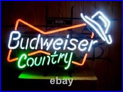 Country Music Beer Hat 20x16 Neon Lamp Light Sign Bar Open Pub Wall Decor