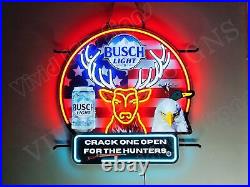 Crack One Open For The Hunters Beer 24 Vivid LED Neon Sign Light Lamp Dimmer