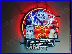 Crack One Open For The Hunters Beer 24 Vivid LED Neon Sign Light Lamp Dimmer