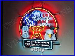 Crack One Open For The Hunters Beer 24 Vivid LED Neon Sign Light Lamp Dimmer