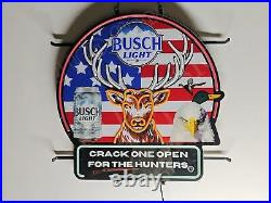 Crack One Open For The Hunters Beer 24 Vivid LED Neon Sign Light Lamp Dimmer