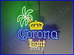 Crown Palm Tree Light Beer 24x23 Vivid LED Neon Sign Lamp With Dimmer Gift