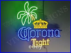 Crown Palm Tree Light Beer 24x23 Vivid LED Neon Sign Lamp With Dimmer Gift