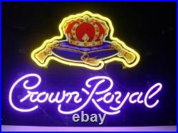 Crown Royal Logo Neon Sign 20x16 Light Lamp Beer Display Wall Artwork Decor LS