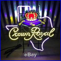 Crown Royal Texas Whiskey Neon Light Sign 24x20 Beer Bar Lamp Artwork Decor