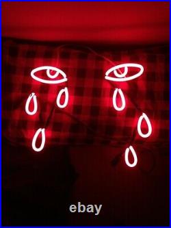 Crying Eyes Neon Light Sign Bedroom Decor Man Cave Beer Bar Pub Artwork Glass