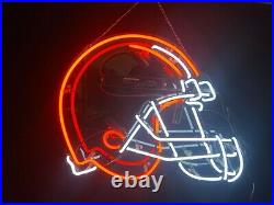 Custom 20 Cleveland Browns Helmet Lamp Neon Sign Real Glass Handmade Beer Sign