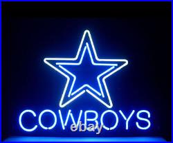 Dallas Cowboys Football Man Cave 17x14 Neon Light Sign Lamp Beer Bar Party Pub