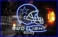 Dallas Cowboys Helmet Beer 20x16 Neon Sign Lamp Light Decor Artwork Room EY