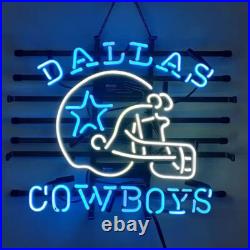 Dallas Cowboys Helmet Football 20x16 Neon Lamp Light Sign Bar Open Pub Decor