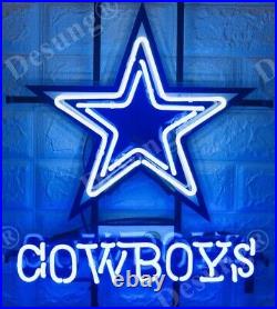 Dallas Cowboys Neon Sign 20 Lamp Light With HD Vivid Printing Glass Beer Decor