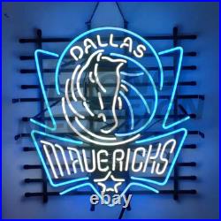 Dallas Mavericks 24x20 Neon Sign Lamp Light Real Glass Gift Bar Decor Beer EY