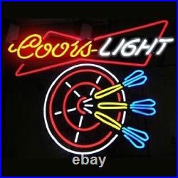 Dart Darts Light Neon Sign 17x14 Lamp Beer Bar Club Decor Man Cave Glass SY