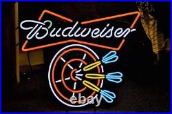 Darts Bowtie Beer 20x16 Neon Sign Lamp Light Gift Show Shop Wall Artwork NM