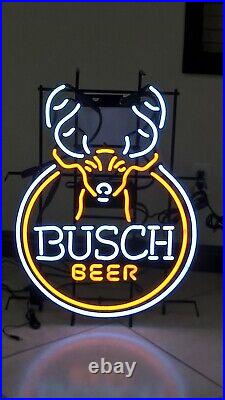 Deer Head Beer 20x16 Neon Light Sign Lamp Wall Decor Grill Bar Open