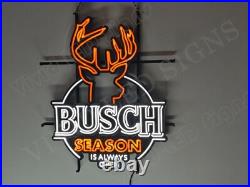 Deer Hunting Season Open Beer 24x20 Vivid LED Neon Sign Light With Dimmer