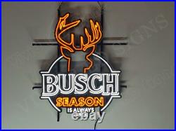 Deer Hunting Season Open Beer 24x20 Vivid LED Neon Sign Light With Dimmer