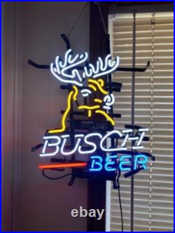 Deer Stag Buck Elk Head Beer Lager 24x20 Neon Light Sign Lamp Decor Gift
