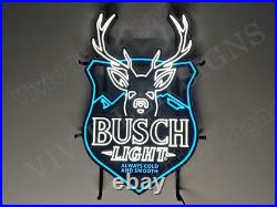 Deer Stag Hunting Season Open Beer 24x20 Vivid LED Neon Sign Light With Dimmer