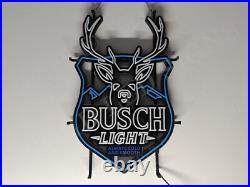Deer Stag Hunting Season Open Beer 24x20 Vivid LED Neon Sign Light With Dimmer