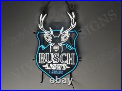 Deer Stag Hunting Season Open Beer 24x20 Vivid LED Neon Sign Light With Dimmer