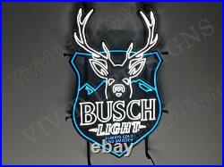 Deer Stag Hunting Season Open Beer 24x20 Vivid LED Neon Sign Light With Dimmer