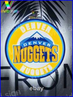 Denver Nuggets 20x20 3D LED Neon Beer Bar Sign Display Light Lamp