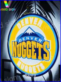 Denver Nuggets 20x20 3D LED Neon Beer Bar Sign Display Light Lamp
