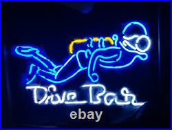 Dive Bar Scuba Diver 20x16 Neon Light Sign Lamp Beer Bar Wall Decor Windows