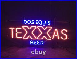 Dos Equis Texas Beer Custom Hand Craft Neon Signs Pub Party Decor Display 24