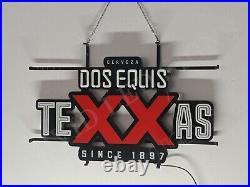 Dos Equis XX Beer Texas 24 Vivid LED Neon Sign Light Lamp With Dimmer