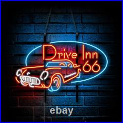 Drive Inn 66 Neon Sign Light 24x20 Beer Bar Pub Wall Decor Nightlight Artwork