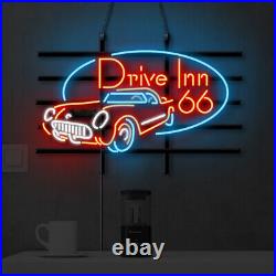 Drive Inn 66 Neon Sign Light 24x20 Beer Bar Pub Wall Decor Nightlight Artwork