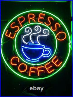 Espresso Coffee Cafe Open Neon Light Sign 24x24 Beer Cave Gift Bar Artwork