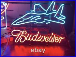 Fighter Aircraft Jet Warplane Beer 20x16 Neon Light Lamp Sign Bar Wall Decor