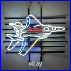 Fighter Plane Beer Neon Light Sign Home Bar Beer Cave Wall Decor Gift 24x20